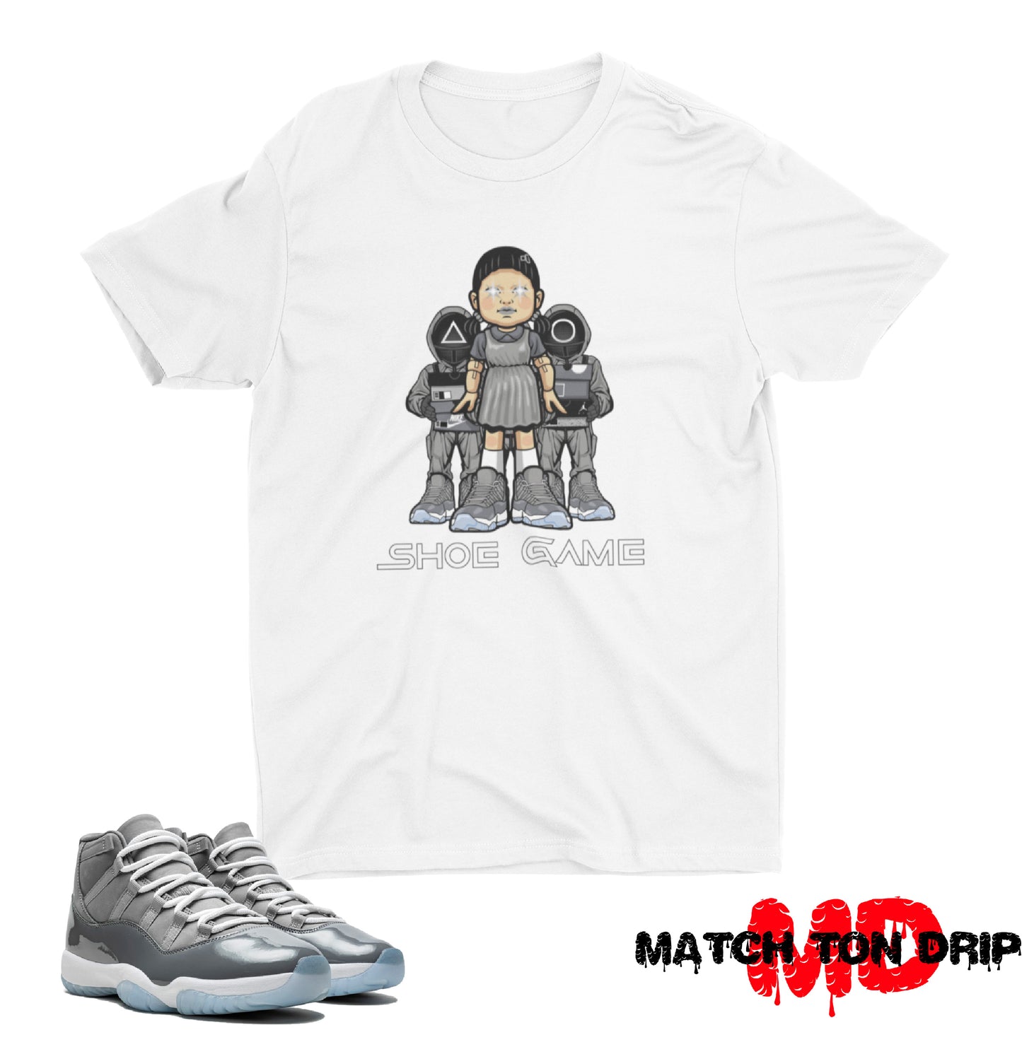 SQUID GAME T-SHIRTS JORDAN 11 COOL GREY