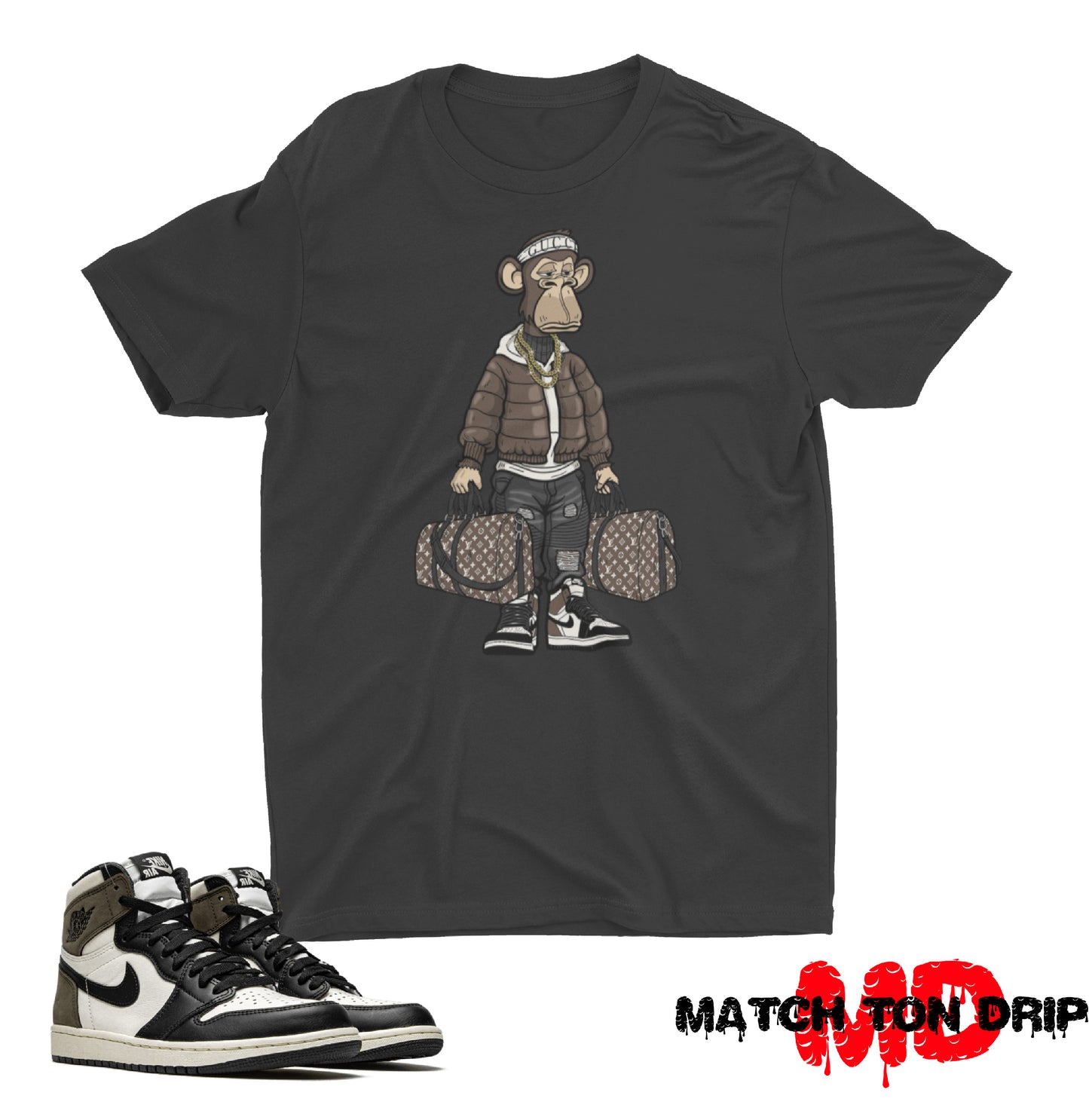 BORED APE T-SHIRTS JORDAN 1 MOCHA