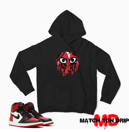 CRYING HEART HOODIES JORDAN 1 BRED TOE