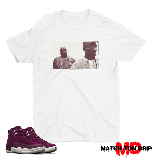 BIGGIE & TUPAC T-SHIRTS JORDAN 12 BORDEAUX