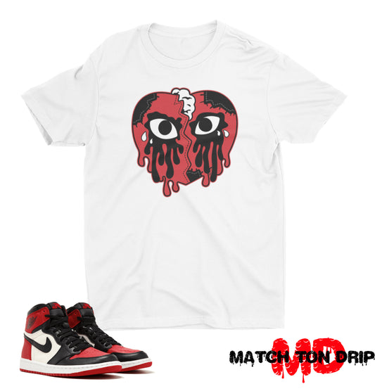 CRYING HEART T-SHIRTS JORDAN 1 BRED TOE