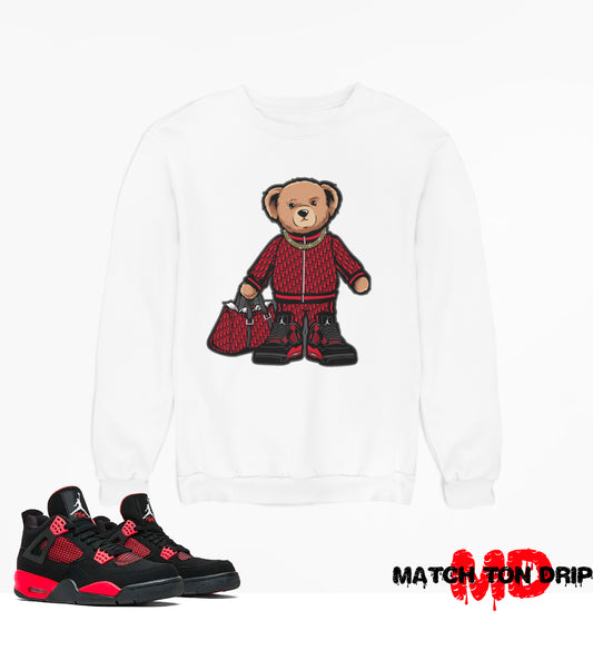 TEDDY BEAR DRIPPY CREWNECKS JORDAN 4 THUNDER