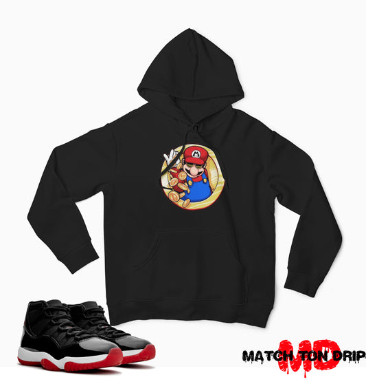 MARIO COIN BAE HOODIES JORDAN 11 BRED