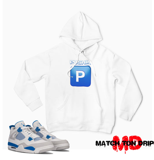 PUSHIN P HOODIES JORDAN 4 MILITARY BLUE